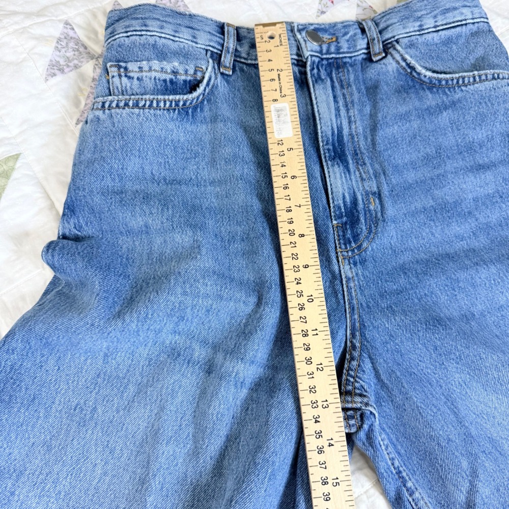 NEW Zara Womens High Waisted Ultra Wide Leg Jeans Blue Denim Size 6 - Picture 8 of 10